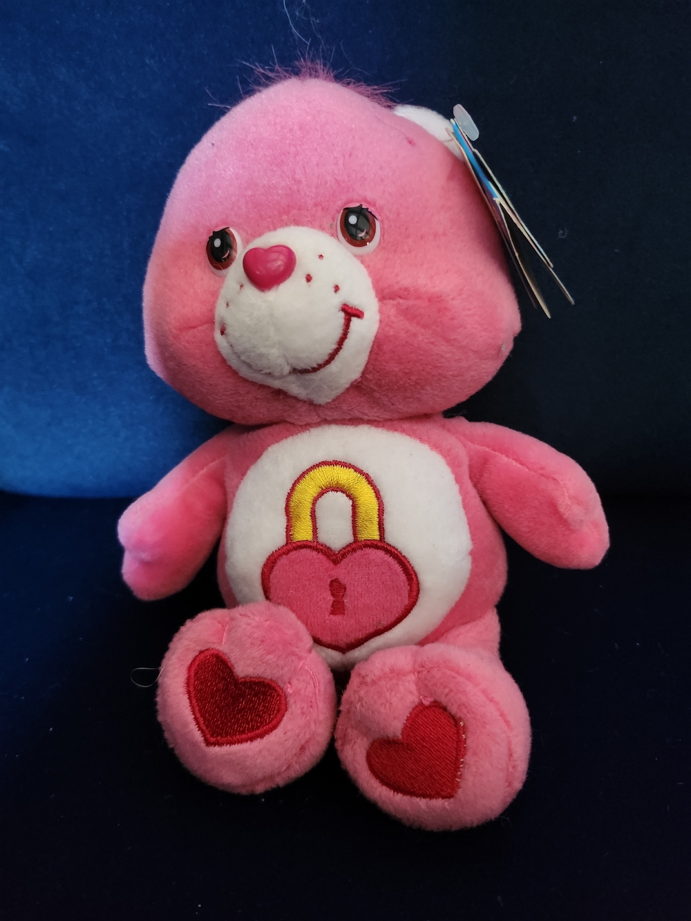 Secret Care Bear 8"plush: Pink Heart Lock Plush Toy 2004